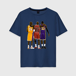Футболка оверсайз женская Kobe, Michael, LeBron, цвет: тёмно-синий