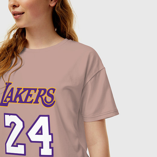 Женская футболка оверсайз Lakers 24 / Пыльно-розовый – фото 3