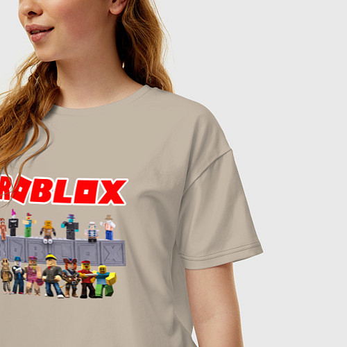 Женская футболка оверсайз ROBLOX / Миндальный – фото 3