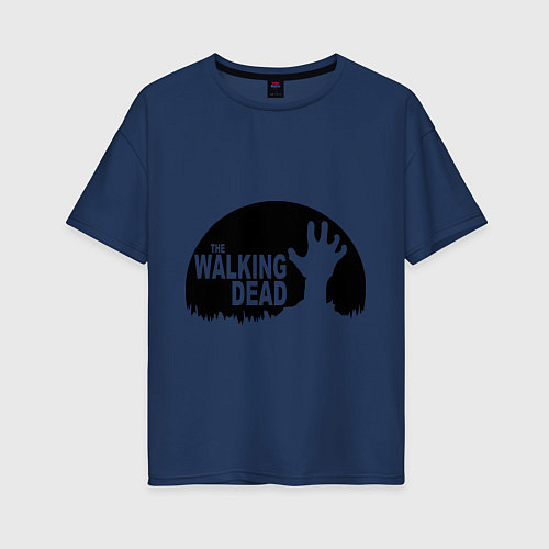 Женская футболка оверсайз The Walking Dead / Тёмно-синий – фото 1