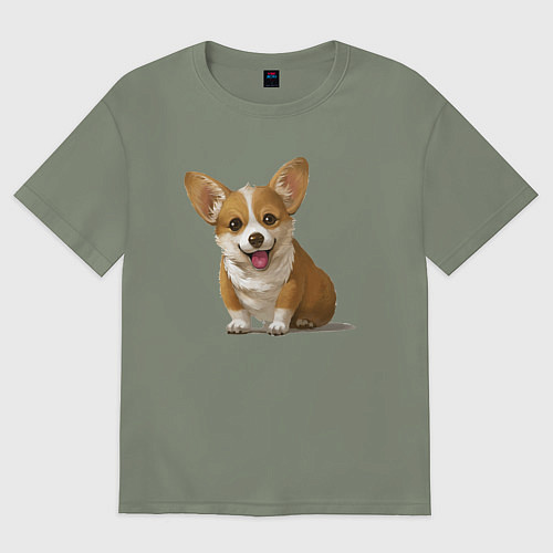 Женская футболка оверсайз КОРГИ / Авокадо – фото 1