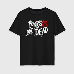 Женская футболка оверсайз Punks not dead