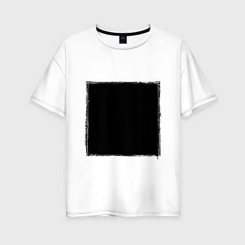 Женская футболка оверсайз ЧЕРНЫЙ КВАДРАТ / Белый – фото 1