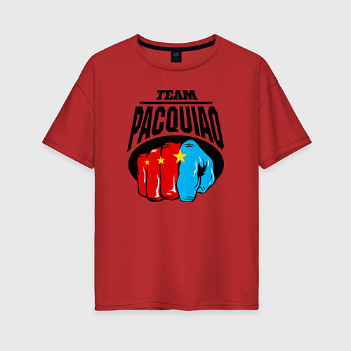 Женская футболка оверсайз Team Pacquiao / Красный – фото 1