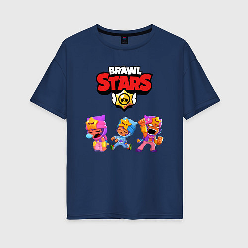 Женская футболка оверсайз BRAWL STARS / Тёмно-синий – фото 1