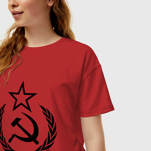 Женская футболка оверсайз СССР / Красный – фото 3