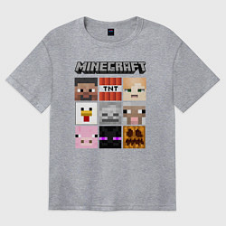 Футболка оверсайз женская MINECRAFT, цвет: меланж
