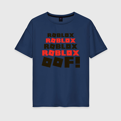 Женская футболка оверсайз ROBLOX / Тёмно-синий – фото 1