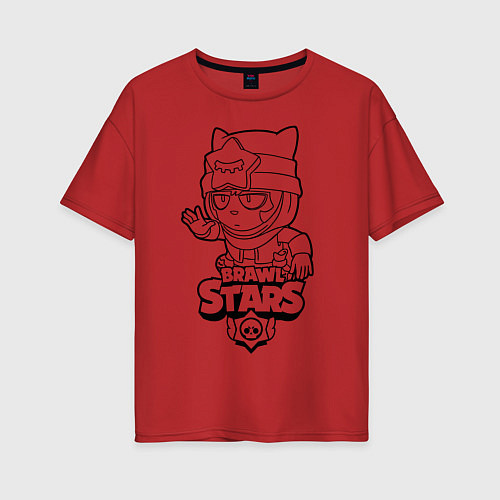 Женская футболка оверсайз Brawl Stars SANDY раскраска / Красный – фото 1