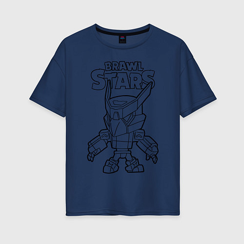Женская футболка оверсайз Brawl Stars CROW раскраска / Тёмно-синий – фото 1