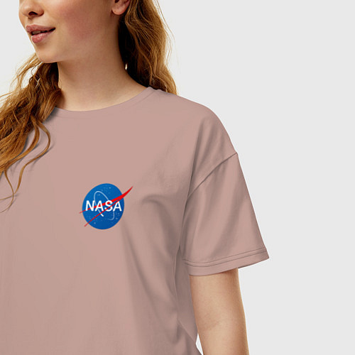 Женская футболка оверсайз NASA / Пыльно-розовый – фото 3