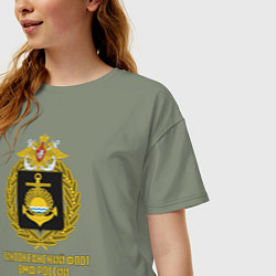 Футболка оверсайз женская Тихоокеанский флот ВМФ России, цвет: авокадо — фото 2