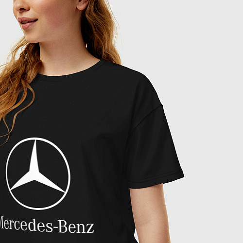 Женская футболка оверсайз MERCEDES / Черный – фото 3