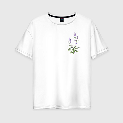 Женская футболка оверсайз Lavanda / Белый – фото 1