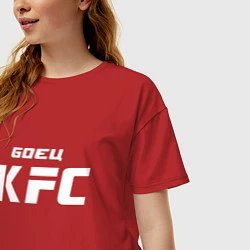 Футболка оверсайз женская Боец KFC, цвет: красный — фото 2