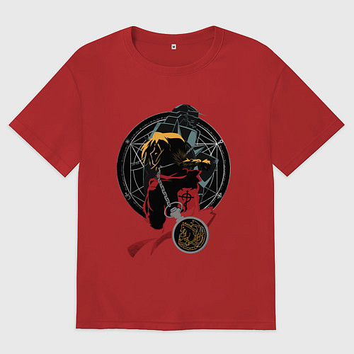 Женская футболка оверсайз Стальной алхимик / Красный – фото 1