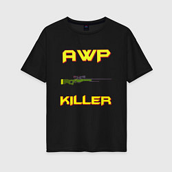 Женская футболка оверсайз AWP killer 2