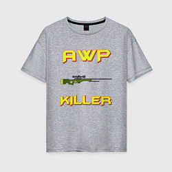 Женская футболка оверсайз AWP killer 2