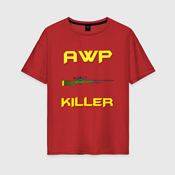 Женская футболка оверсайз AWP killer 2