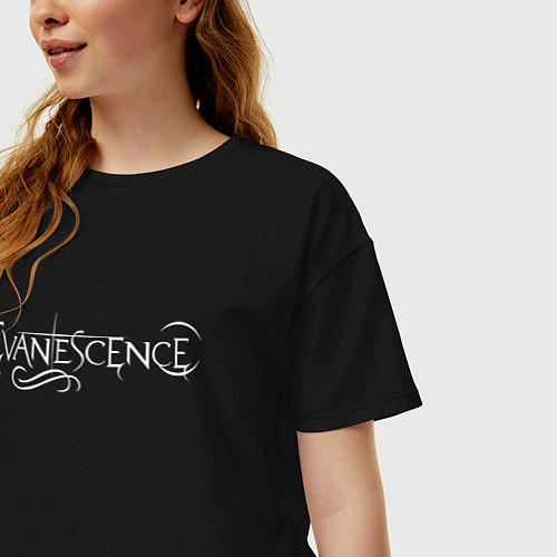 Женская футболка оверсайз Evanescence / Черный – фото 3