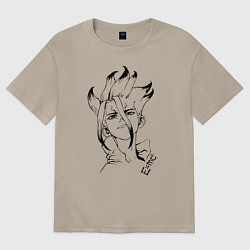 Футболка оверсайз женская Доктор Стоун, цвет: миндальный