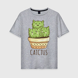 Женская футболка оверсайз Catctus