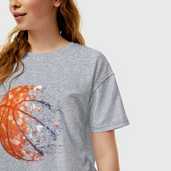 Футболка оверсайз женская BasketBall, цвет: меланж — фото 2