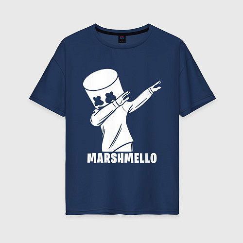 Женская футболка оверсайз MARSHMELLO / Тёмно-синий – фото 1