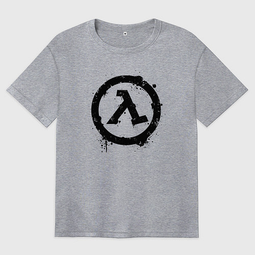 Женская футболка оверсайз HALF-LIFE / Меланж – фото 1