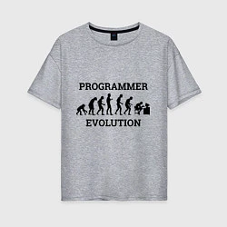 Женская футболка оверсайз Эволюция программиста
