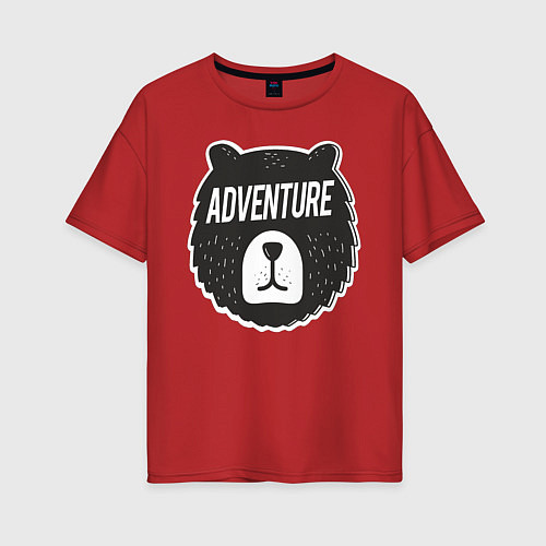 Женская футболка оверсайз Bear Adventure / Красный – фото 1