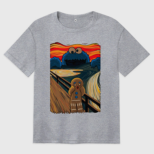 Женская футболка оверсайз КОРЖИК КРИК / Меланж – фото 1