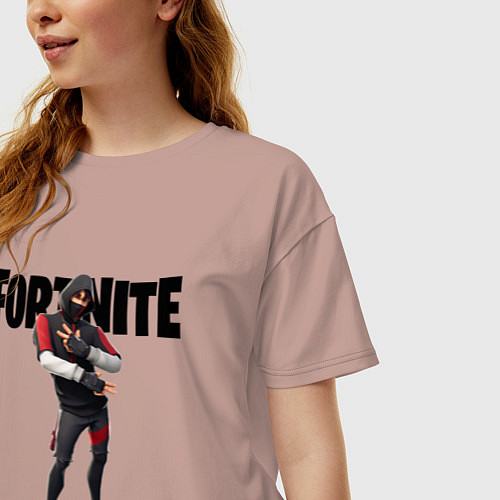 Женская футболка оверсайз FORTNITE IKONIK / Пыльно-розовый – фото 3