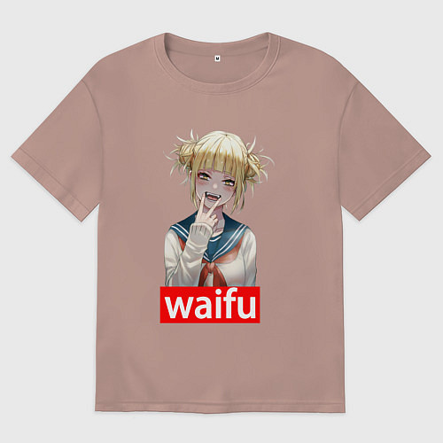 Женская футболка оверсайз Waifu / Пыльно-розовый – фото 1