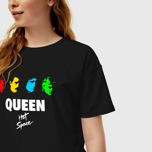 Женская футболка оверсайз Queen / Черный – фото 3