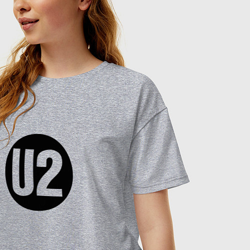 Женская футболка оверсайз U2 / Меланж – фото 3