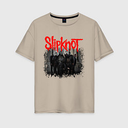 Футболка оверсайз женская SLIPKNOT, цвет: миндальный