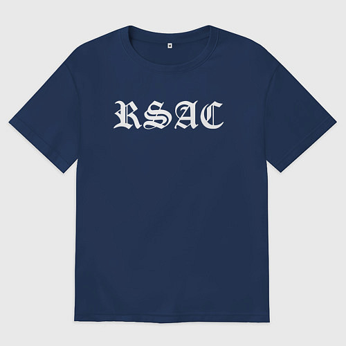 Женская футболка оверсайз RSAC logo / Тёмно-синий – фото 1