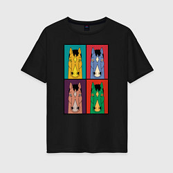 Футболка оверсайз женская BoJack Horseman, цвет: черный