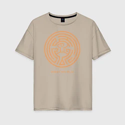 Футболка оверсайз женская Westworld labyrinth, цвет: миндальный