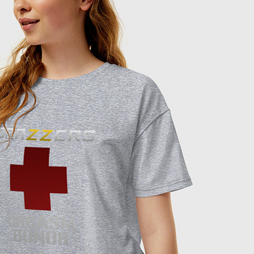 Женская футболка оверсайз Brazzers orgasm donor / Меланж – фото 3