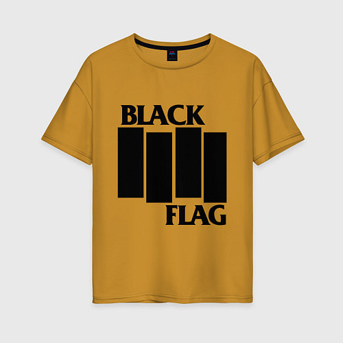 Женская футболка оверсайз BLACK FLAG / Горчичный – фото 1