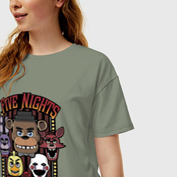 Футболка оверсайз женская FIVE NIGHTS AT FREDDYS, цвет: авокадо — фото 2