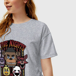 Футболка оверсайз женская FIVE NIGHTS AT FREDDYS, цвет: меланж — фото 2