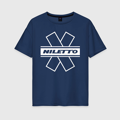 Женская футболка оверсайз NILETTO / Тёмно-синий – фото 1