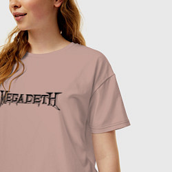 Футболка оверсайз женская Megadeth, цвет: пыльно-розовый — фото 2