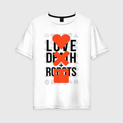 Футболка оверсайз женская LOVE DEATH ROBOTS LDR, цвет: белый