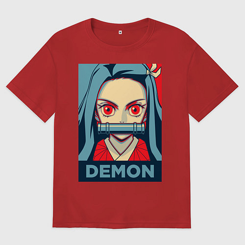 Женская футболка оверсайз Незуко Камадо / Красный – фото 1