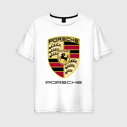 Женская футболка оверсайз PORSCHE / Белый – фото 1
