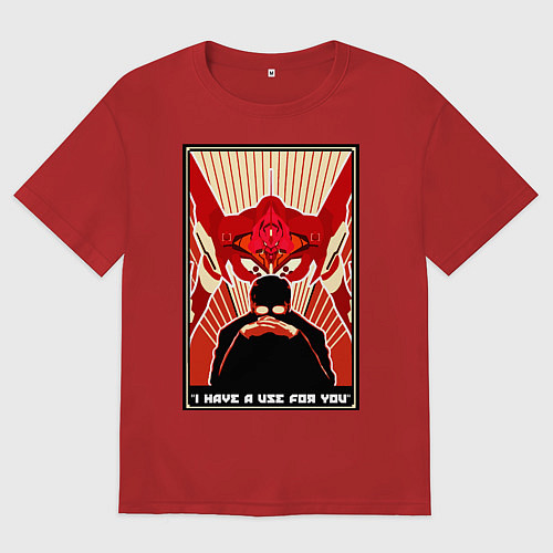 Женская футболка оверсайз Евангелион / Красный – фото 1